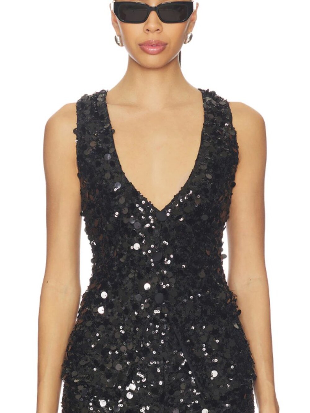 REVOLVE Sequin Black Vest
